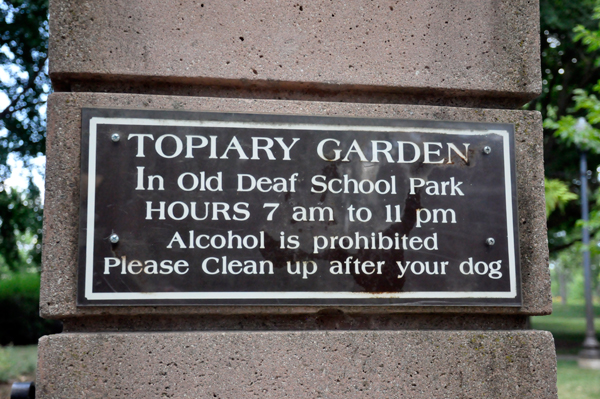 Topiary Garden plaque